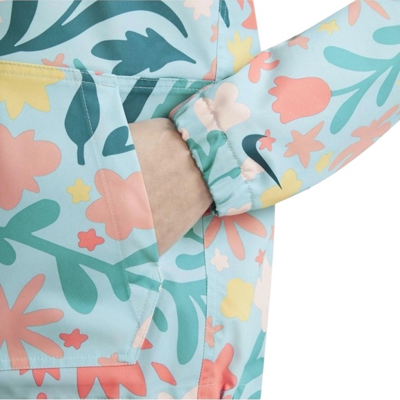 Nike Sportswear Jacket water Repel Floral Printed 1/4 Zip Kangaroo pocket L - Picture 3 of 14